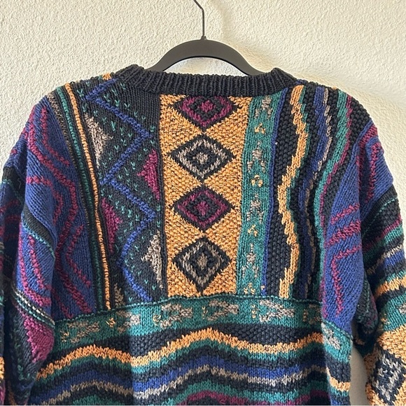 Northern Isle VTG Men’s Knit Sweater Large Hand Knit Artsy Retro 80s Grandpa - Picture 10 of 12